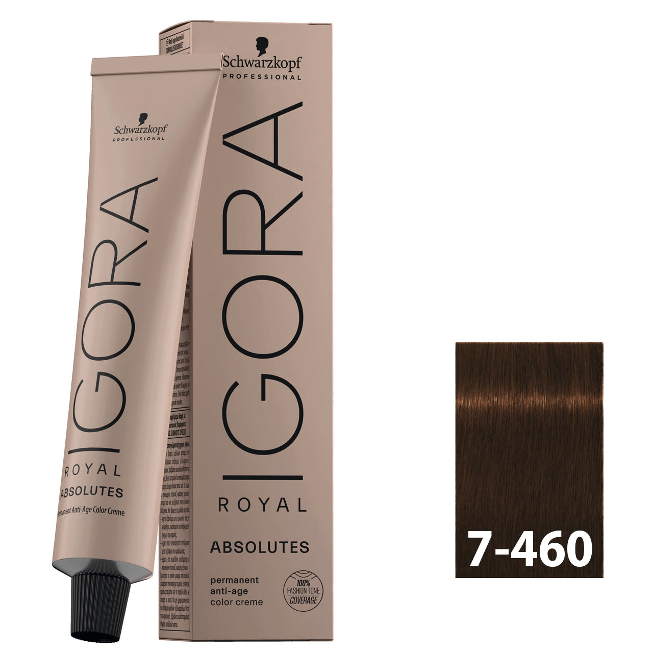 Medium blonde red hair after using SCHWARZKOPF IGORA ROYAL 7-460