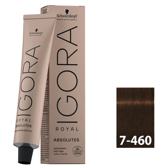 Medium blonde red hair after using SCHWARZKOPF IGORA ROYAL 7-460