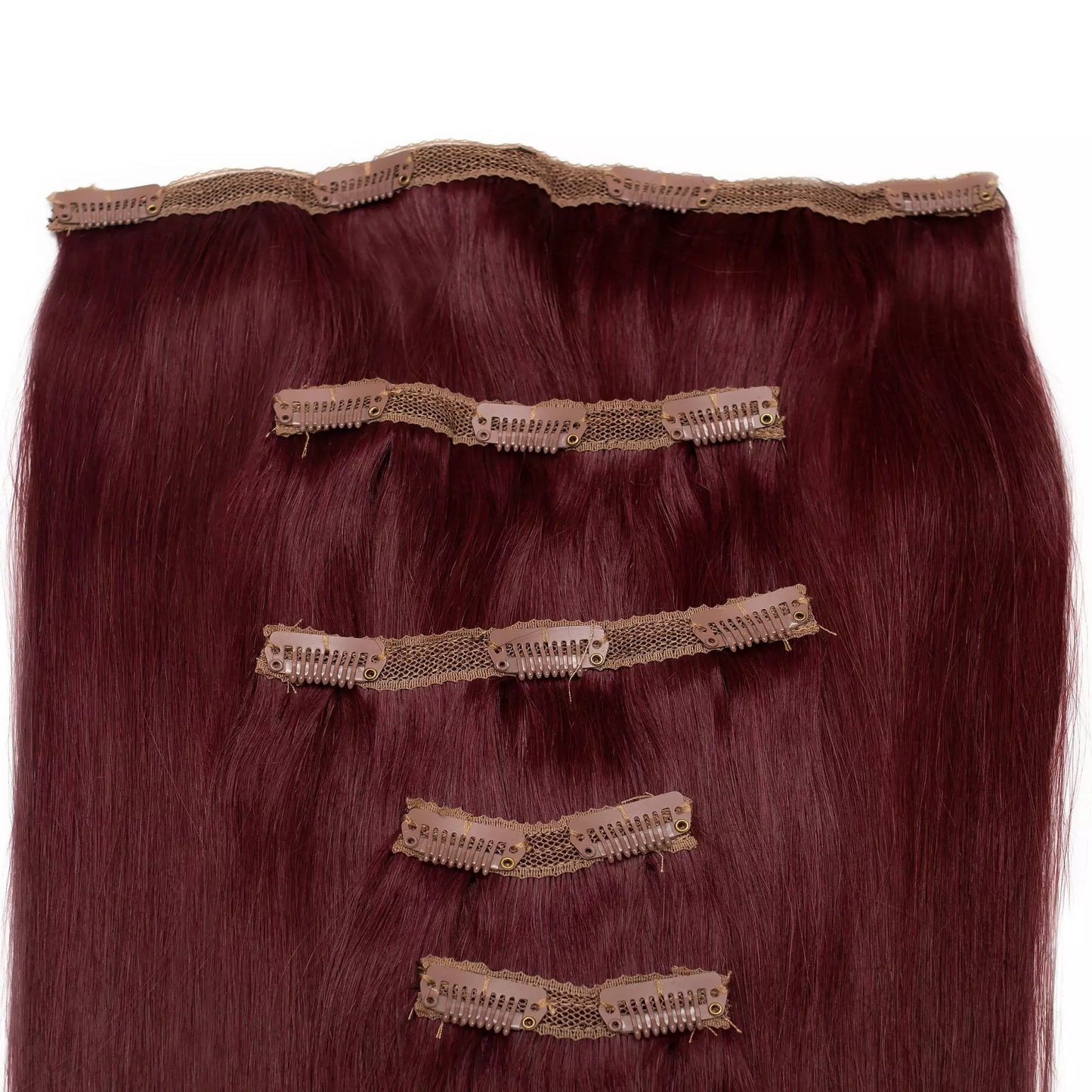 Seamless1 Merlot Clip-in Human Hair in 5 piece 21-22 inches / 53.5-56 cm - 110 grams