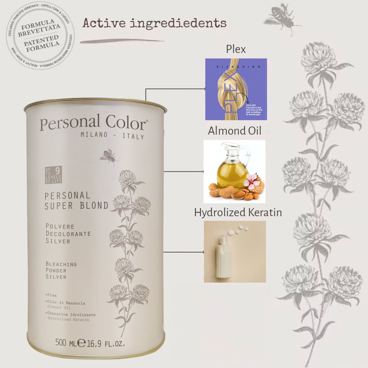 Mixing PERSONAL COLOR BLEACHING POWDER WHITE with developer