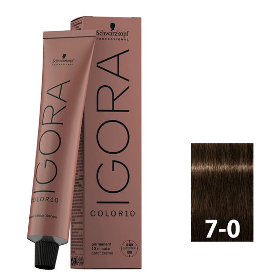 Natural blonde hair after using SCHWARZKOPF IGORA COLOR10 7-0
