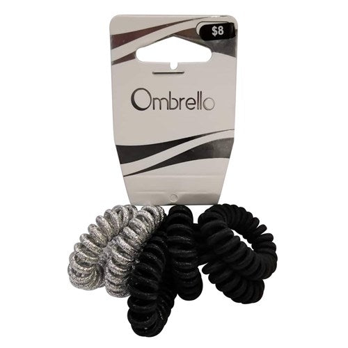 Ombrello coil fabric black / brown/ silver 6pk