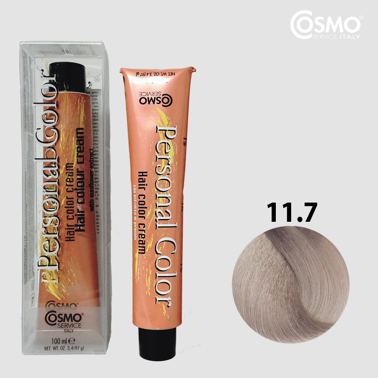 PERSONAL COLOR 11.7 - TOBACCO LIGHT PLATINUM BLOND 100ml bottle front view"