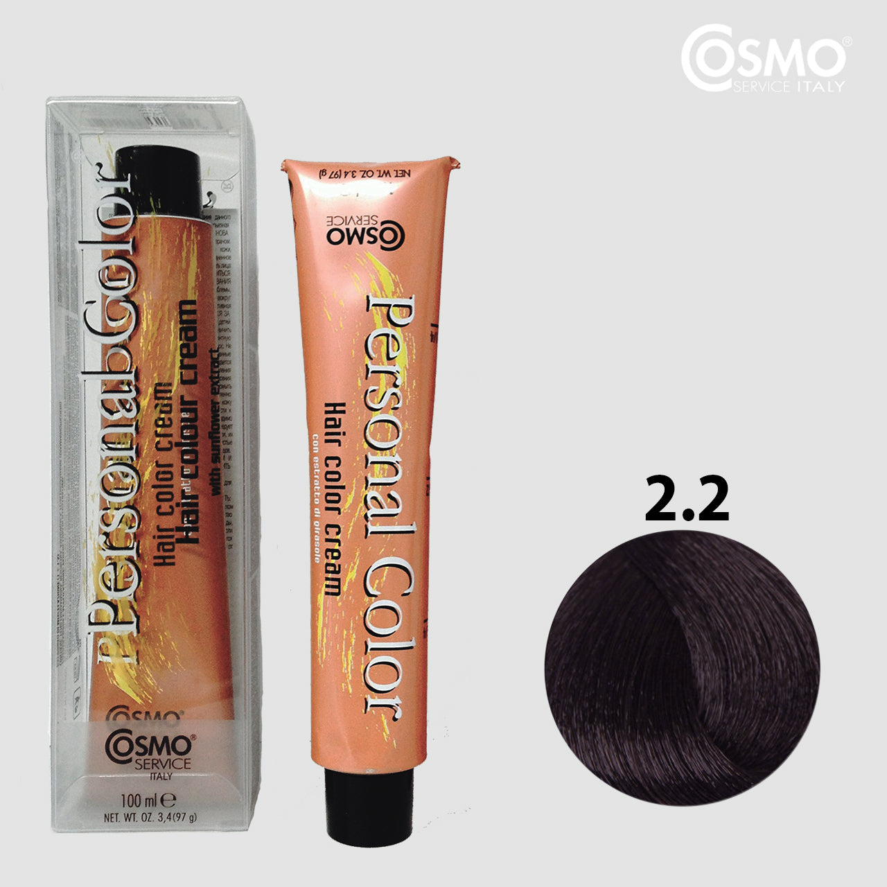 PERSONAL COLOR 2.2 - BRILLIANT BROWN Hair Dye 100ml bottle front view