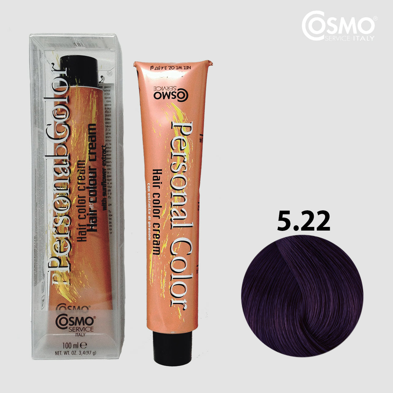 PERSONAL COLOR 5.22 - INTENSE BRILLIANT LIGHT CHESTNUT Hair Dye 100ml bottle front view