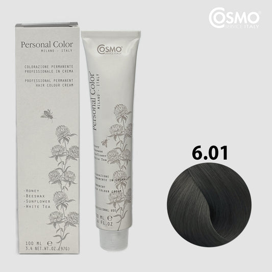 PERSONAL COLOR 6.01 - ASH NATURAL DARK BLOND Hair Dye 100ml bottle front view