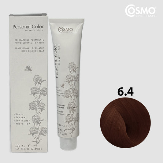 PERSONAL COLOR 6.4 - AUBURN DARK BLOND Hair Dye 100ml bottle front view