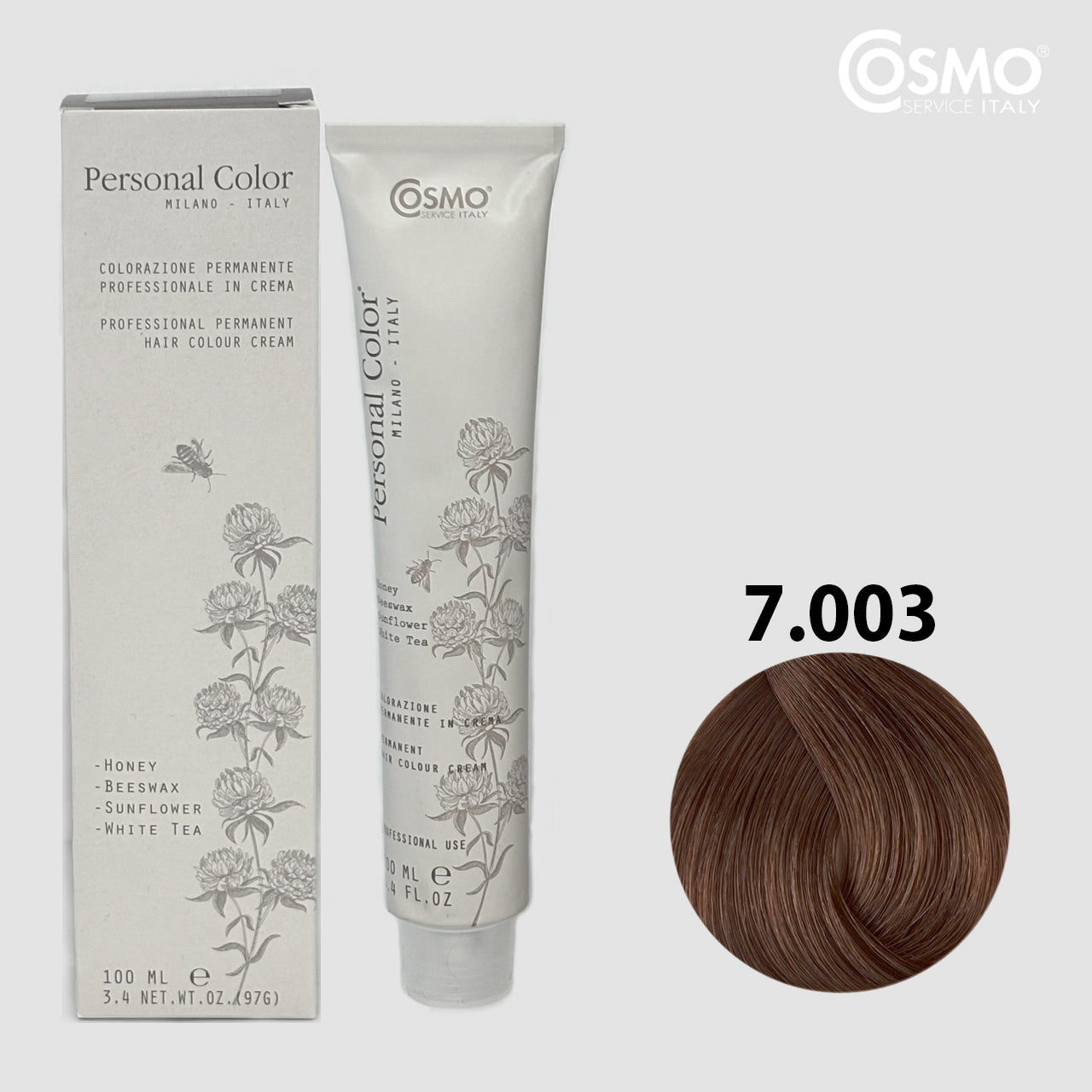 PERSONAL COLOR 7.003 - BAHIA NATURAL BLOND Hair Dye 100ml bottle front view