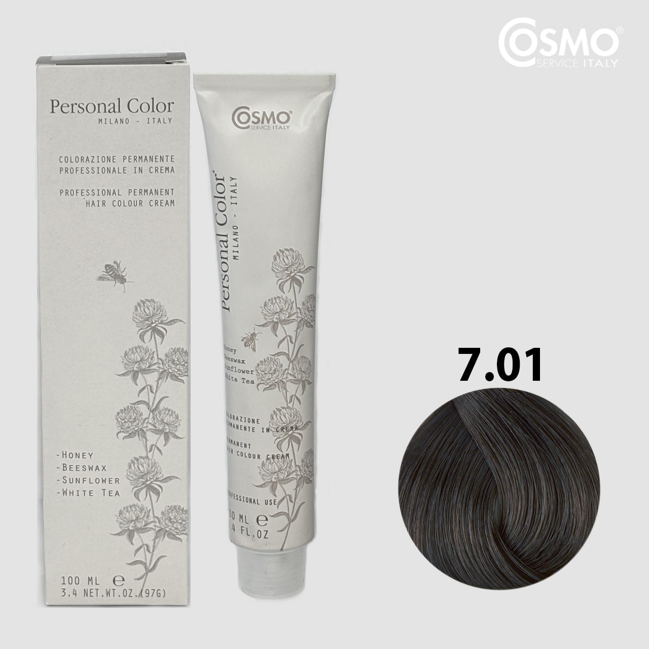 PERSONAL COLOR 7.01 - ASH NATURAL BLOND Hair Dye 100ml bottle front view