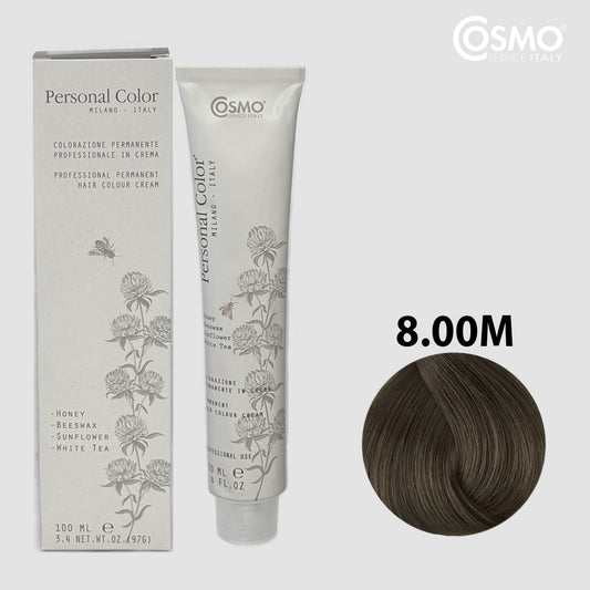 PERSONAL COLOR 8.00M - LIGHT BLOND MAT Hair Dye 100ml bottle front view