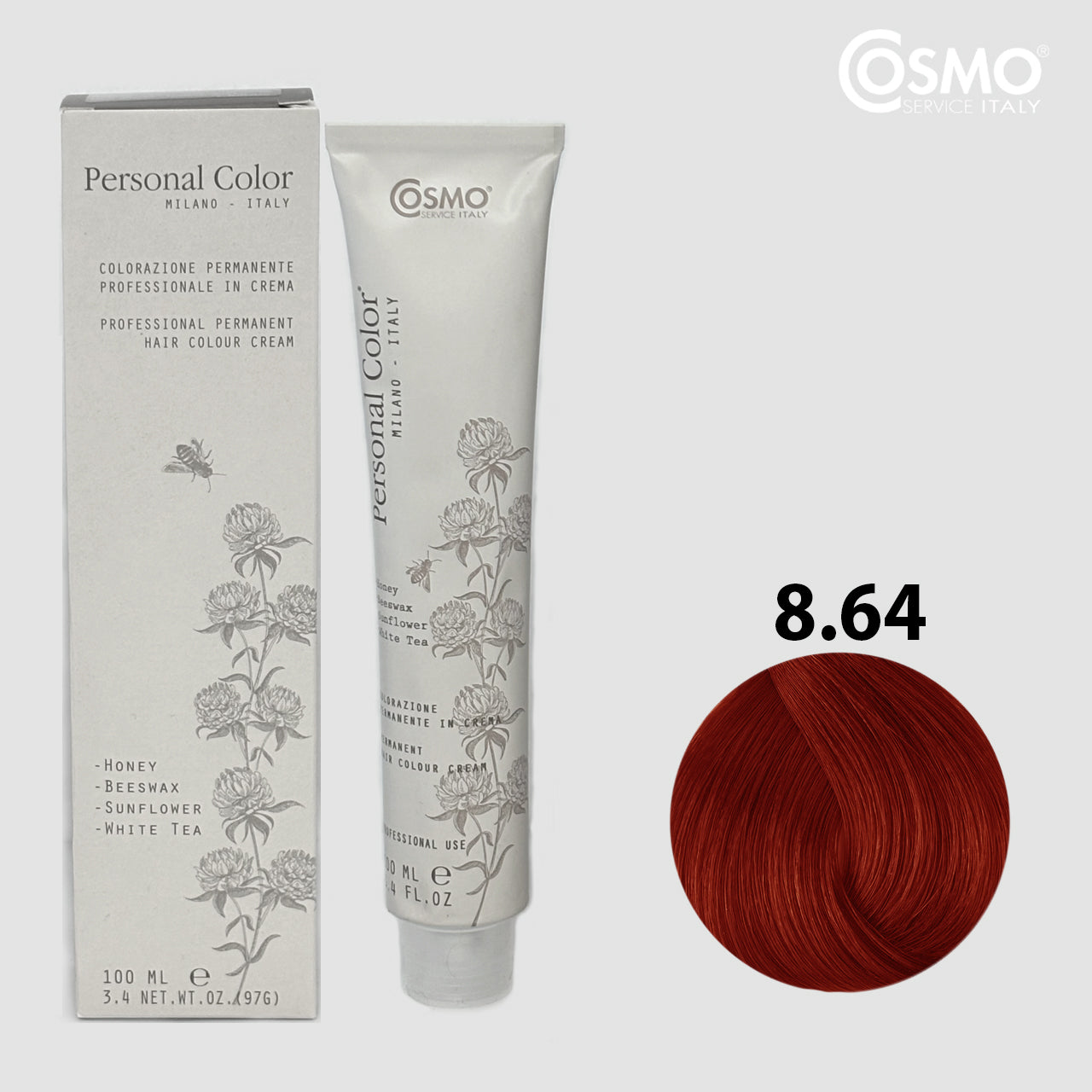 PERSONAL COLOR 8.64 - BRILLIANT RED LIGHT BLOND 100ML bottle front view