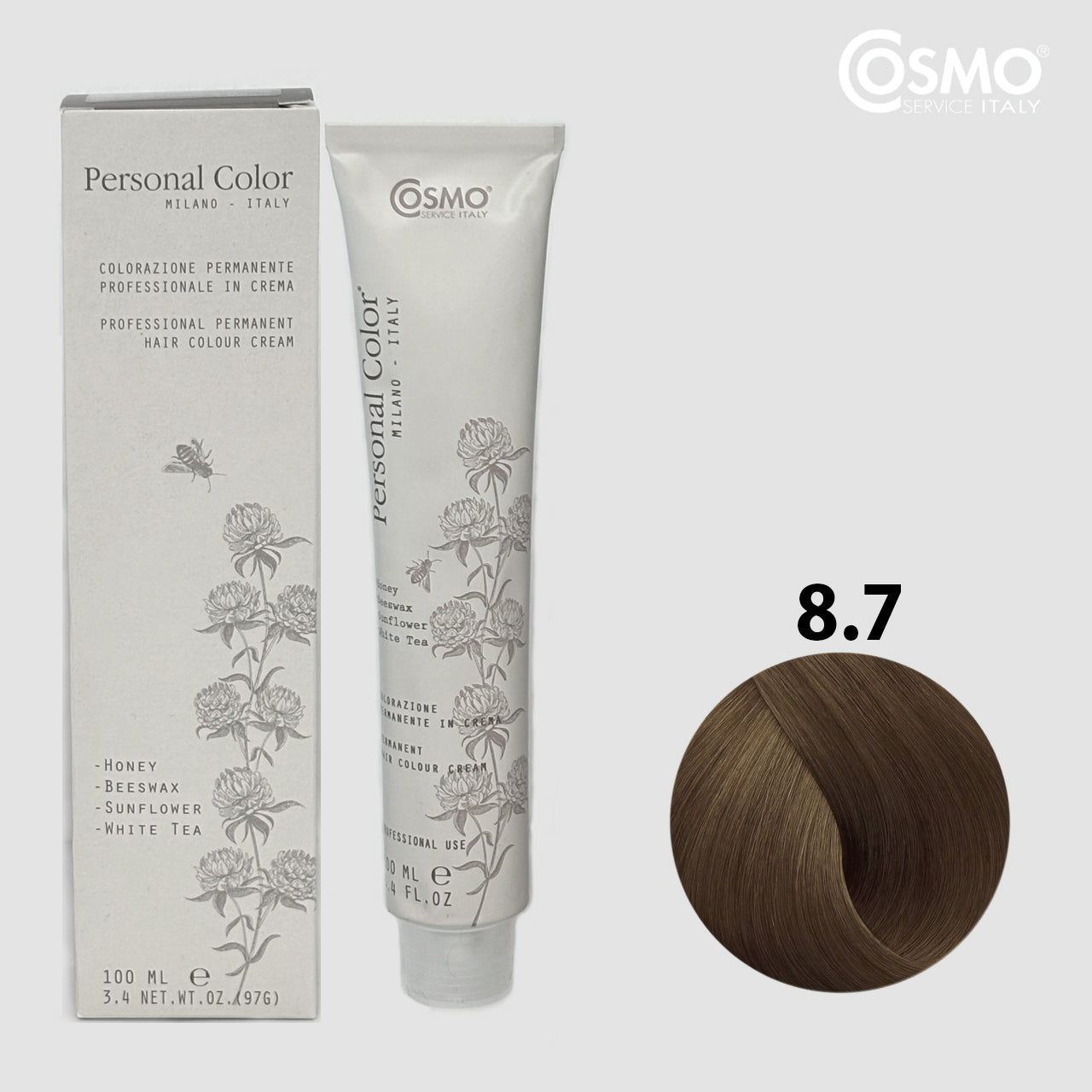 PERSONAL COLOR 8.7 - TOBACCO LIGHT BLOND 100ML bottle front view