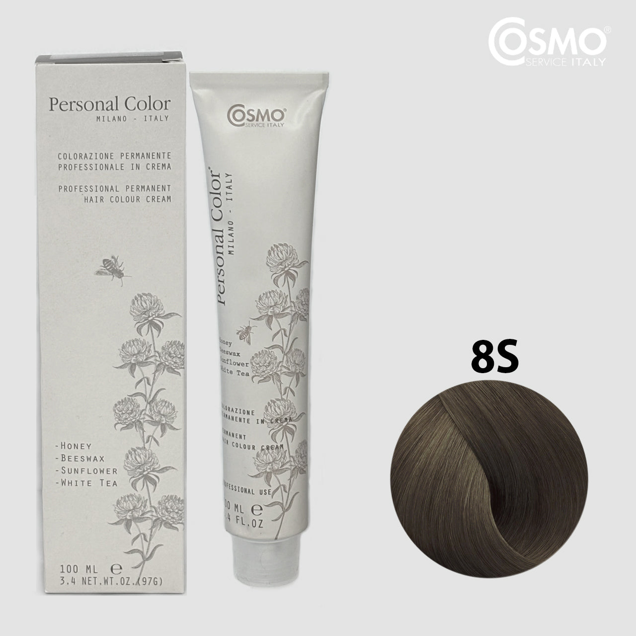 PERSONAL COLOR 8S - SILVER LIGHT BLONDE 100ML bottle front view