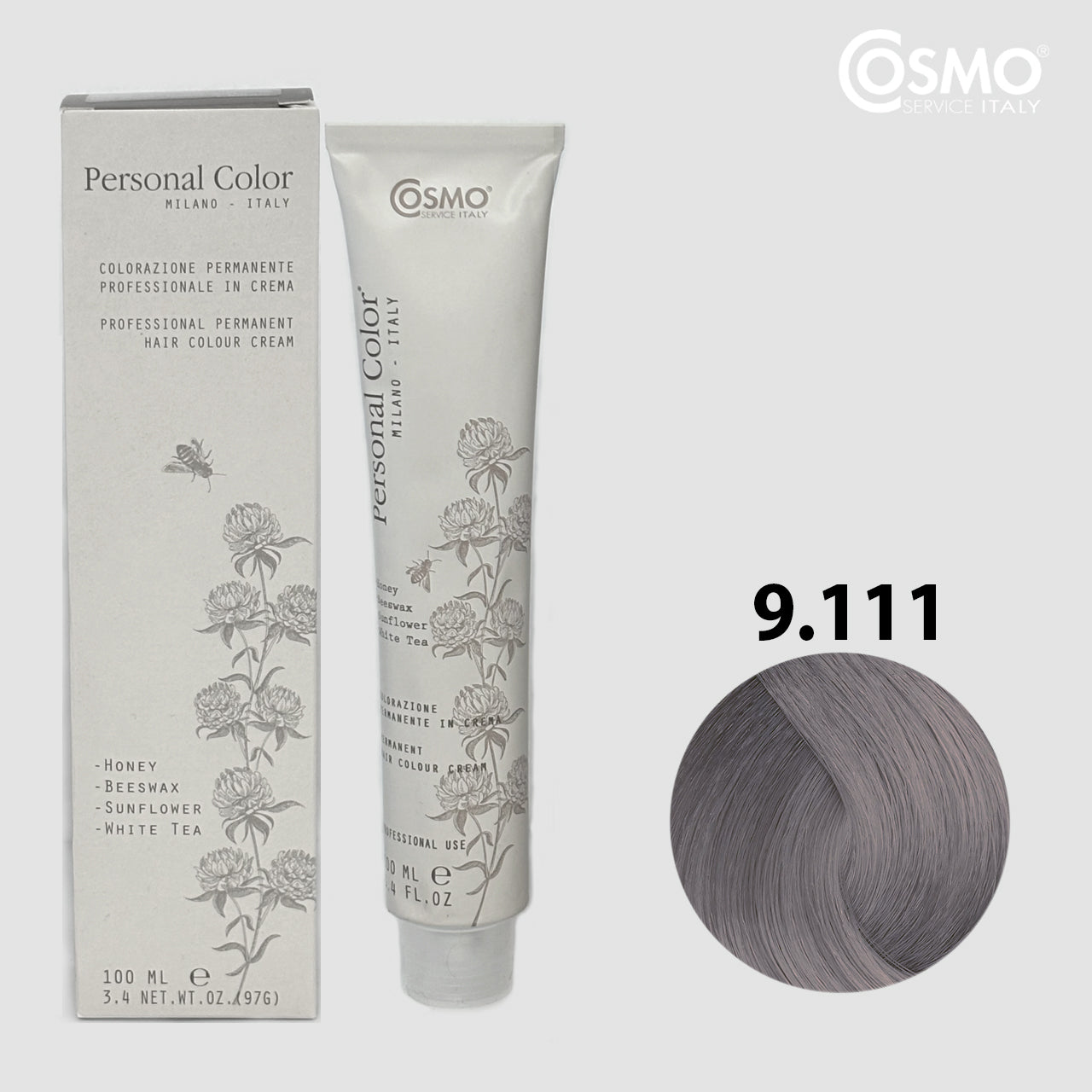 PERSONAL COLOR 9.111 - INTENSE VERY LIGHT ASH BLONDE 100ML bottle front view