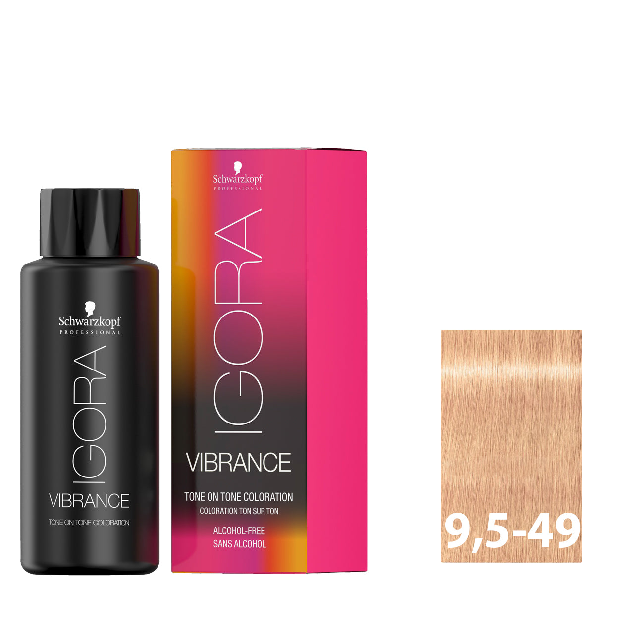 Pastel light violet red hair after using SCHWARZKOPF IGORA VIBRANCE 9,5-49
