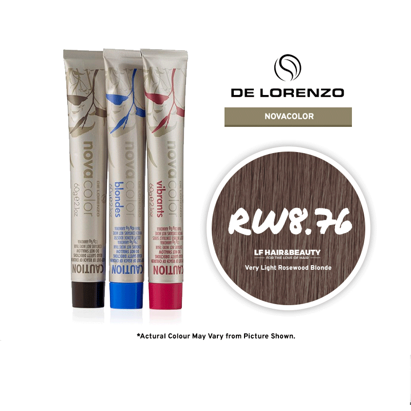 De Lorenzo NovaColor Permanent Colour RW8.76 - Very Light Rosewood Blonde 60g