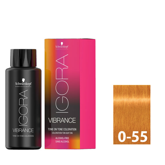 SCHWARZKOPF IGORA VIBRANCE 0-55 60ML bottle with packaging