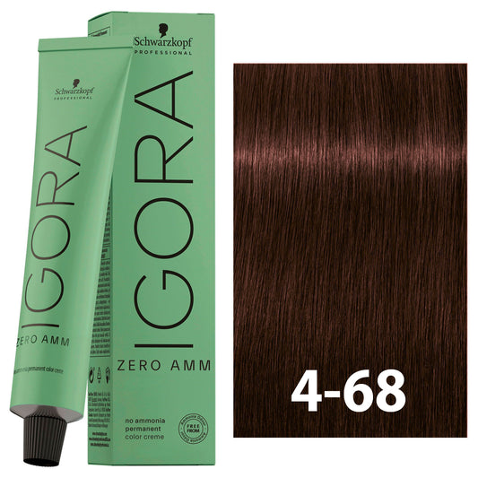 SCHWARZKOPF IGORA ZERO AMMONIA 4-68 60ML bottle with packaging