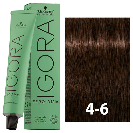 SCHWARZKOPF IGORA ZERO AMMONIA 4-6 60ML bottle with packaging
