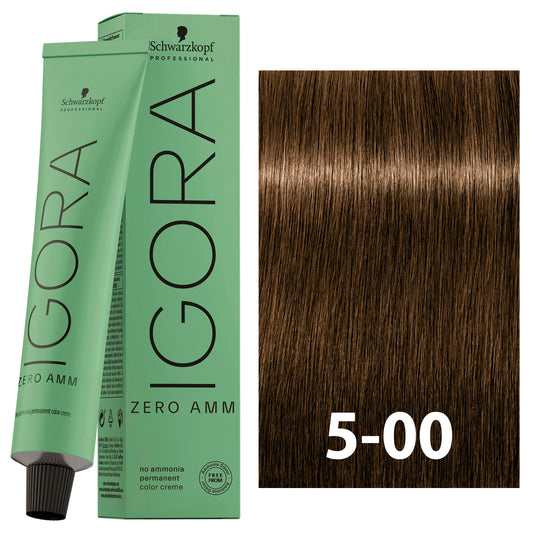 SCHWARZKOPF IGORA ZERO AMMONIA 5-00 60ML bottle with packaging