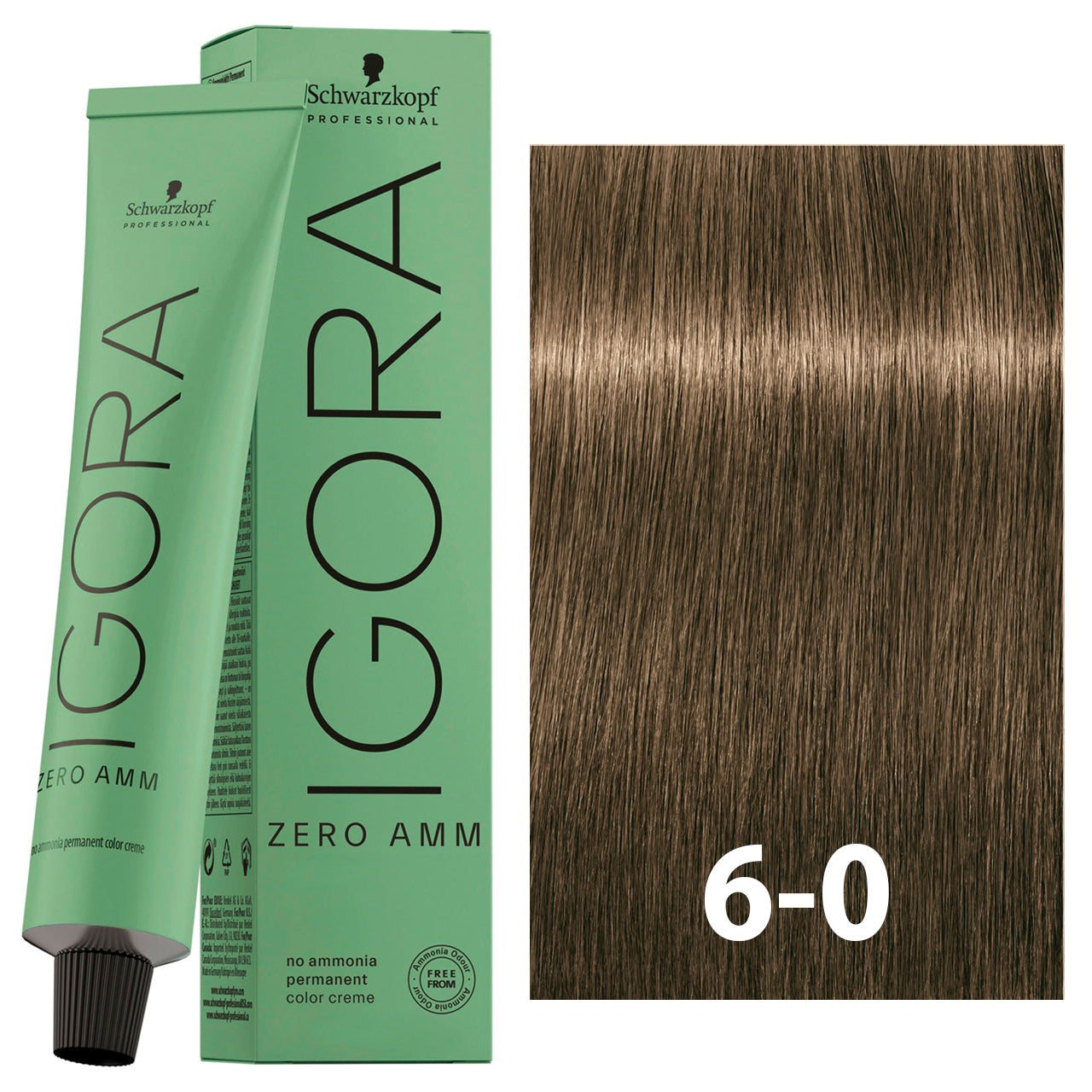 SCHWARZKOPF IGORA ZERO AMMONIA 6-0 60ML bottle with packaging