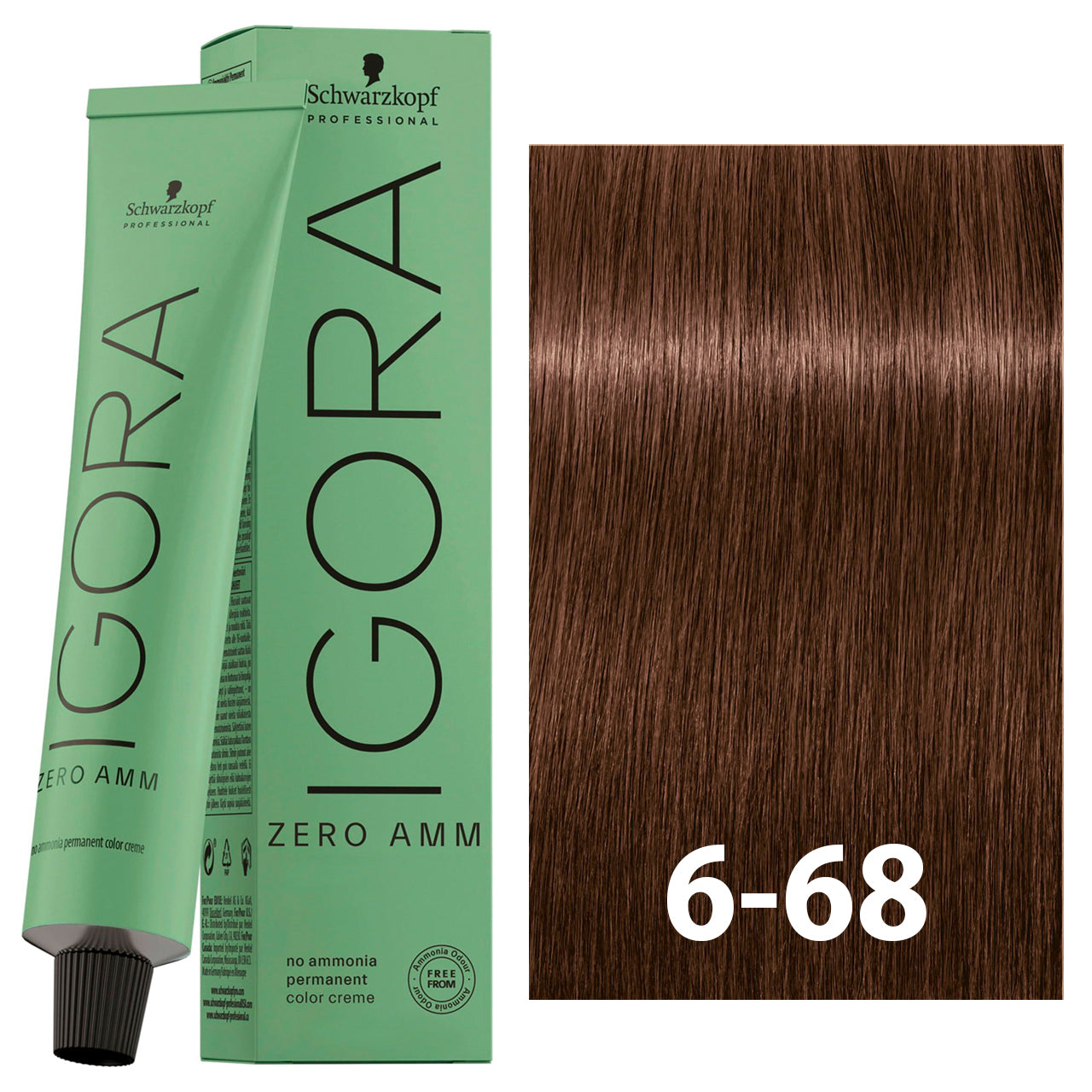 SCHWARZKOPF IGORA ZERO AMMONIA 6-68 60ML bottle with packaging