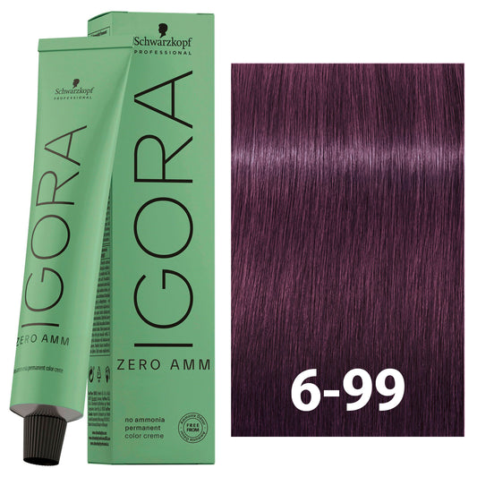 SCHWARZKOPF IGORA ZERO AMMONIA 6-99 60ML bottle with packaging
