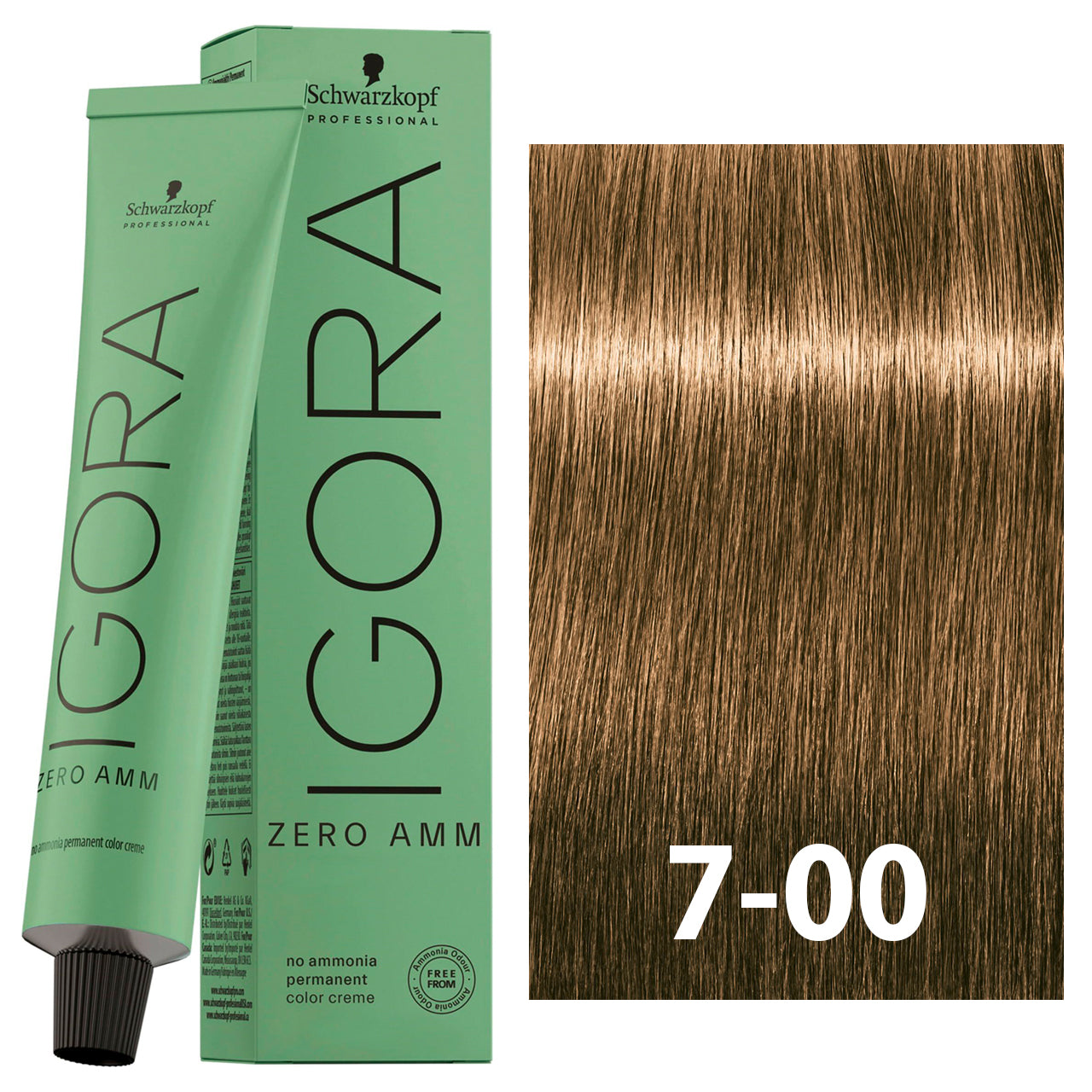 SCHWARZKOPF IGORA ZERO AMMONIA 7-00 60ML bottle with packaging