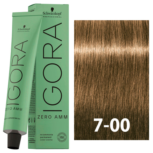 SCHWARZKOPF IGORA ZERO AMMONIA 7-00 60ML bottle with packaging
