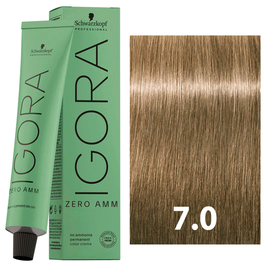 SCHWARZKOPF IGORA ZERO AMMONIA 7-0 60ML bottle with packaging