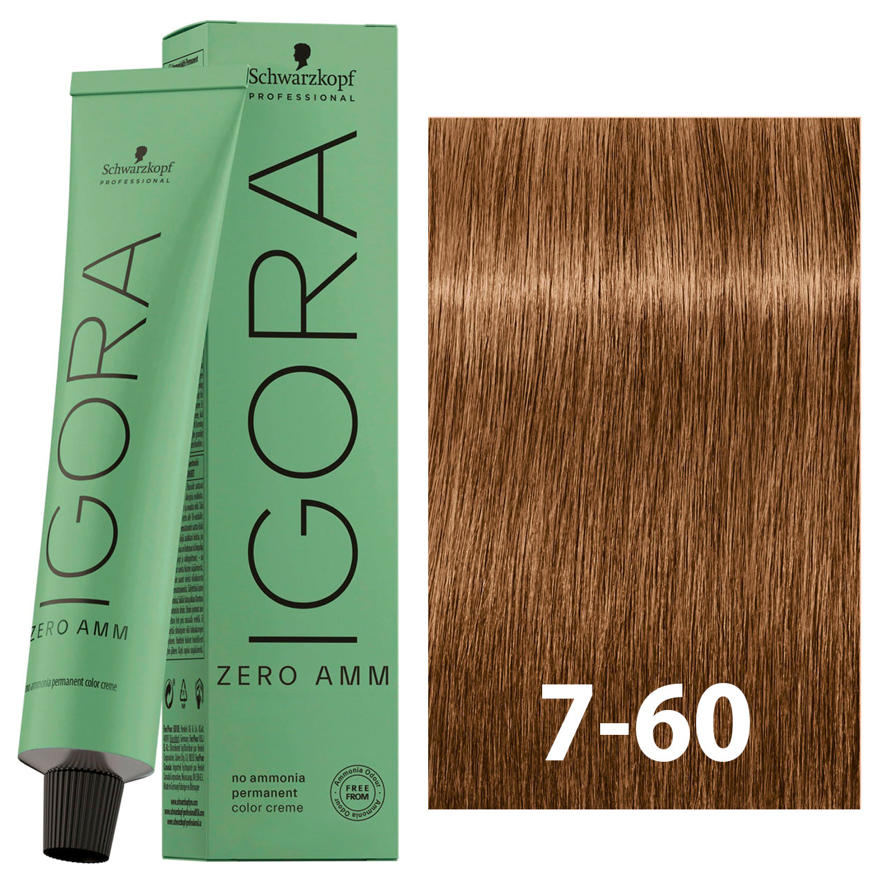 SCHWARZKOPF IGORA ZERO AMMONIA 7-60 60ML bottle with packaging
