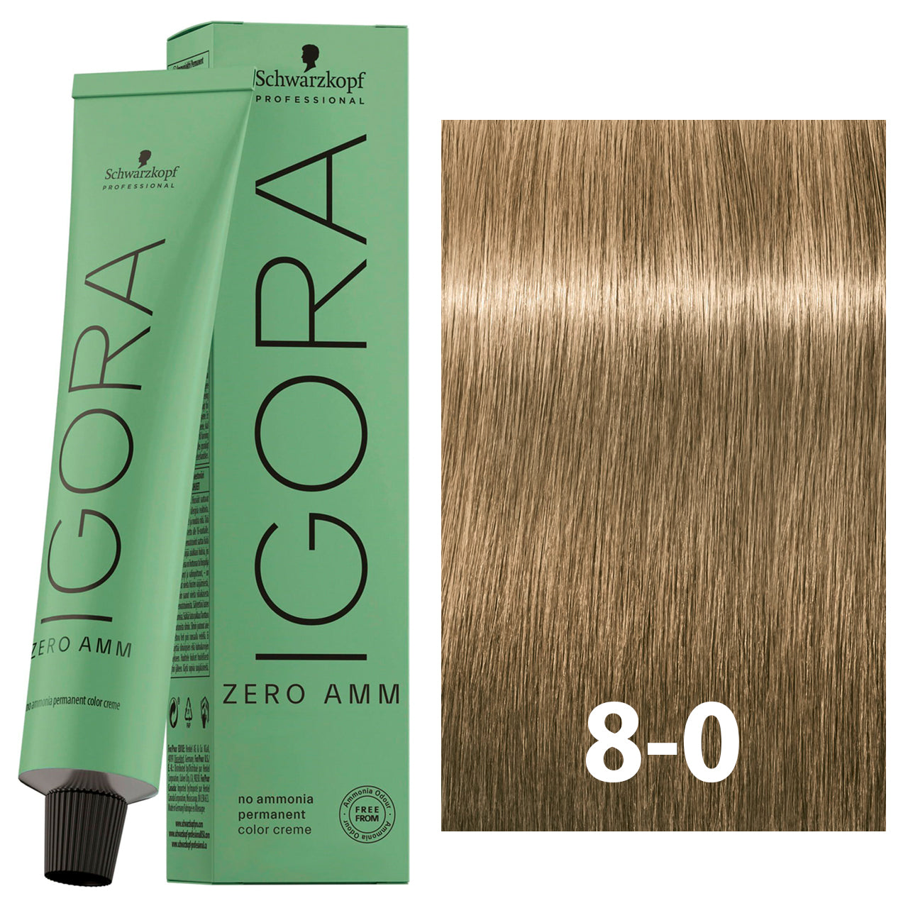 SCHWARZKOPF IGORA ZERO AMMONIA 8-0 60ML bottle with packaging