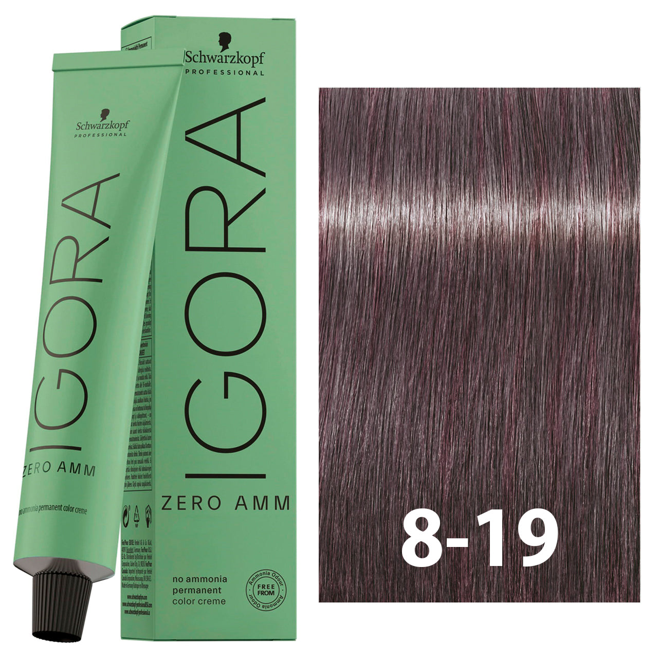 SCHWARZKOPF IGORA ZERO AMMONIA 8-19 60ML bottle with packaging