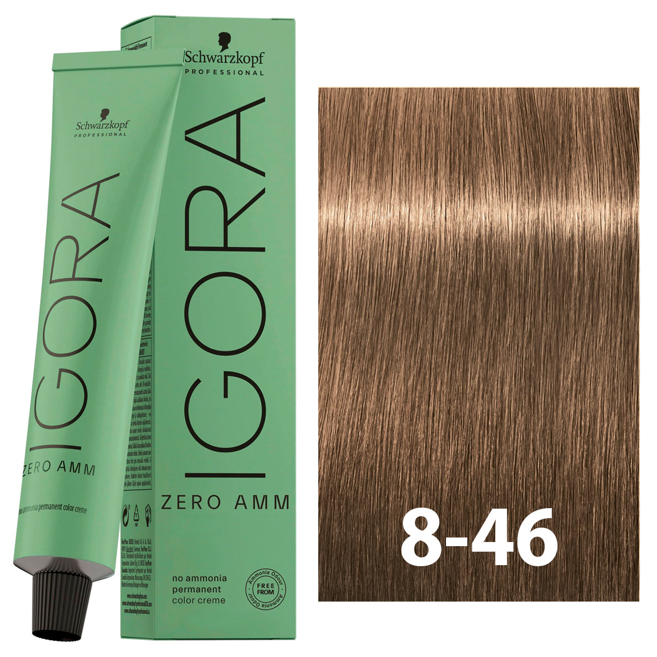 SCHWARZKOPF IGORA ZERO AMMONIA 8-46 60ML bottle with packaging