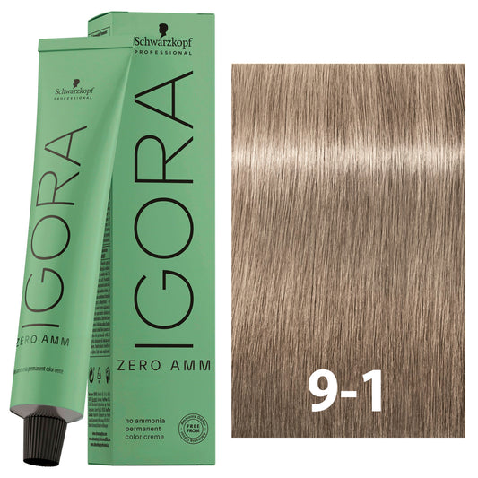 SCHWARZKOPF IGORA ZERO AMMONIA 9-1 60ML bottle with packaging
