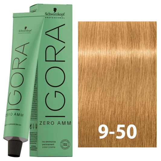 SCHWARZKOPF IGORA ZERO AMMONIA 9-50 60ML bottle with packaging