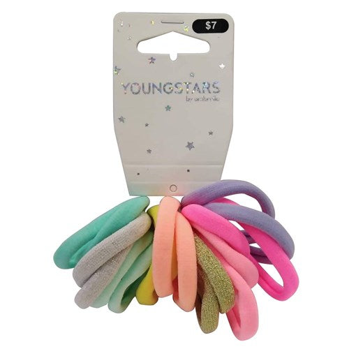 Ombrello Youngstars Soft Hair Ties Pastels Assorted 18 Pack