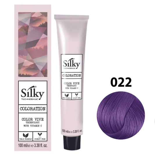 SILKY COLOUR 022 - VIOLET Hair Dye 100ml bottle front view