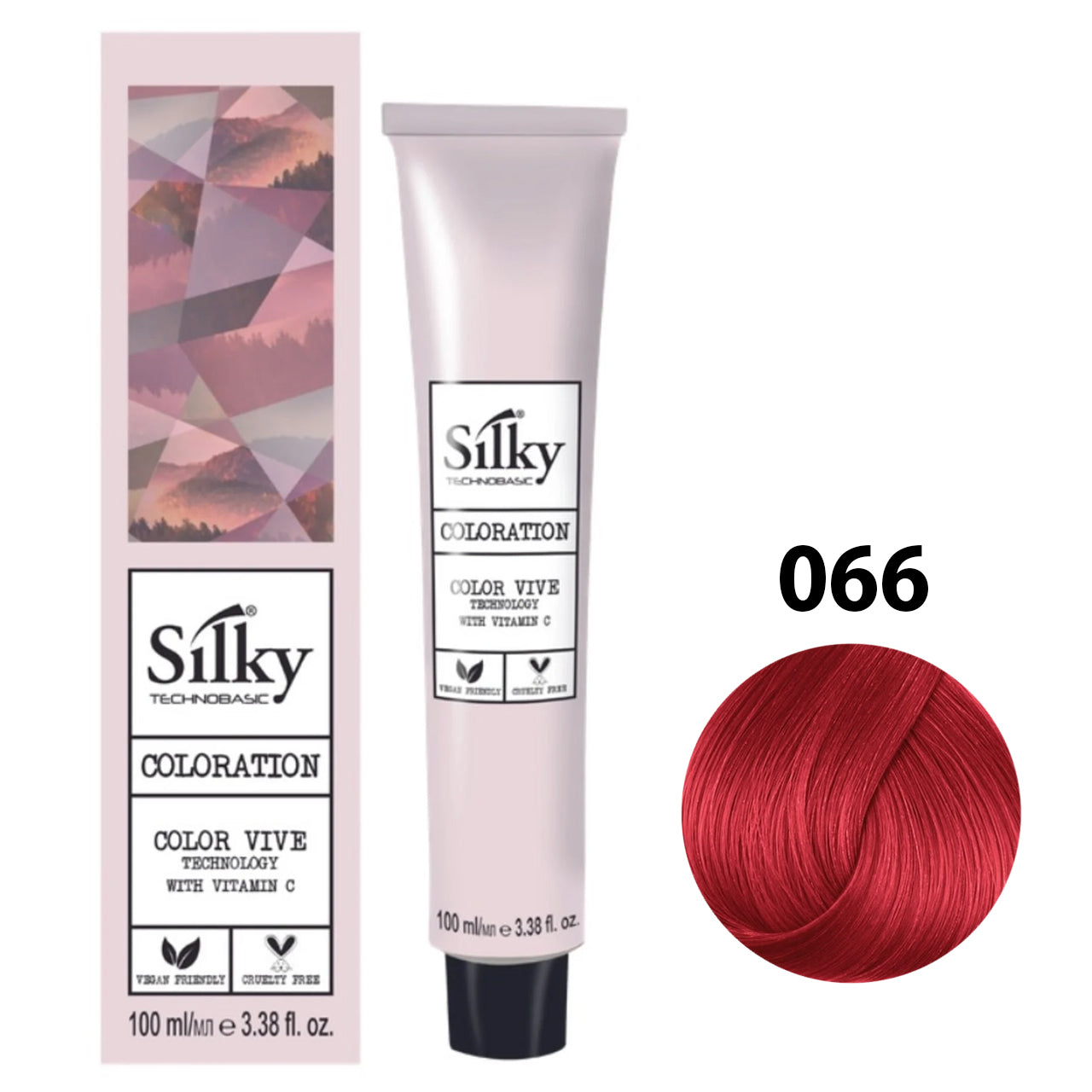 SILKY COLOUR 066 - RED Hair Dye 100ml bottle front view