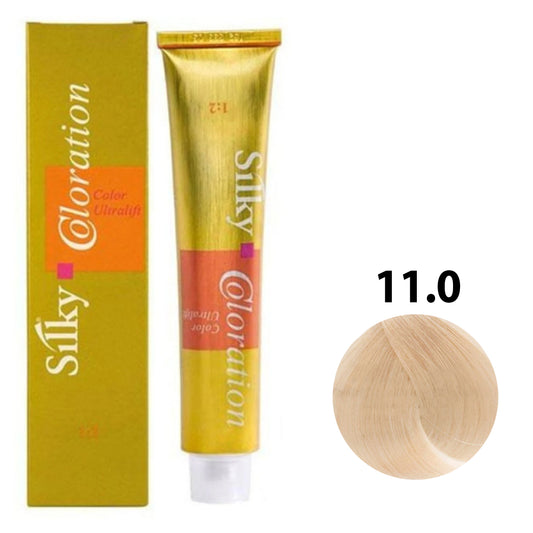 SILKY COLOUR 11.0 - NATURAL PLATINUM ULTRA LIFT Hair Dye 100ml bottle front view