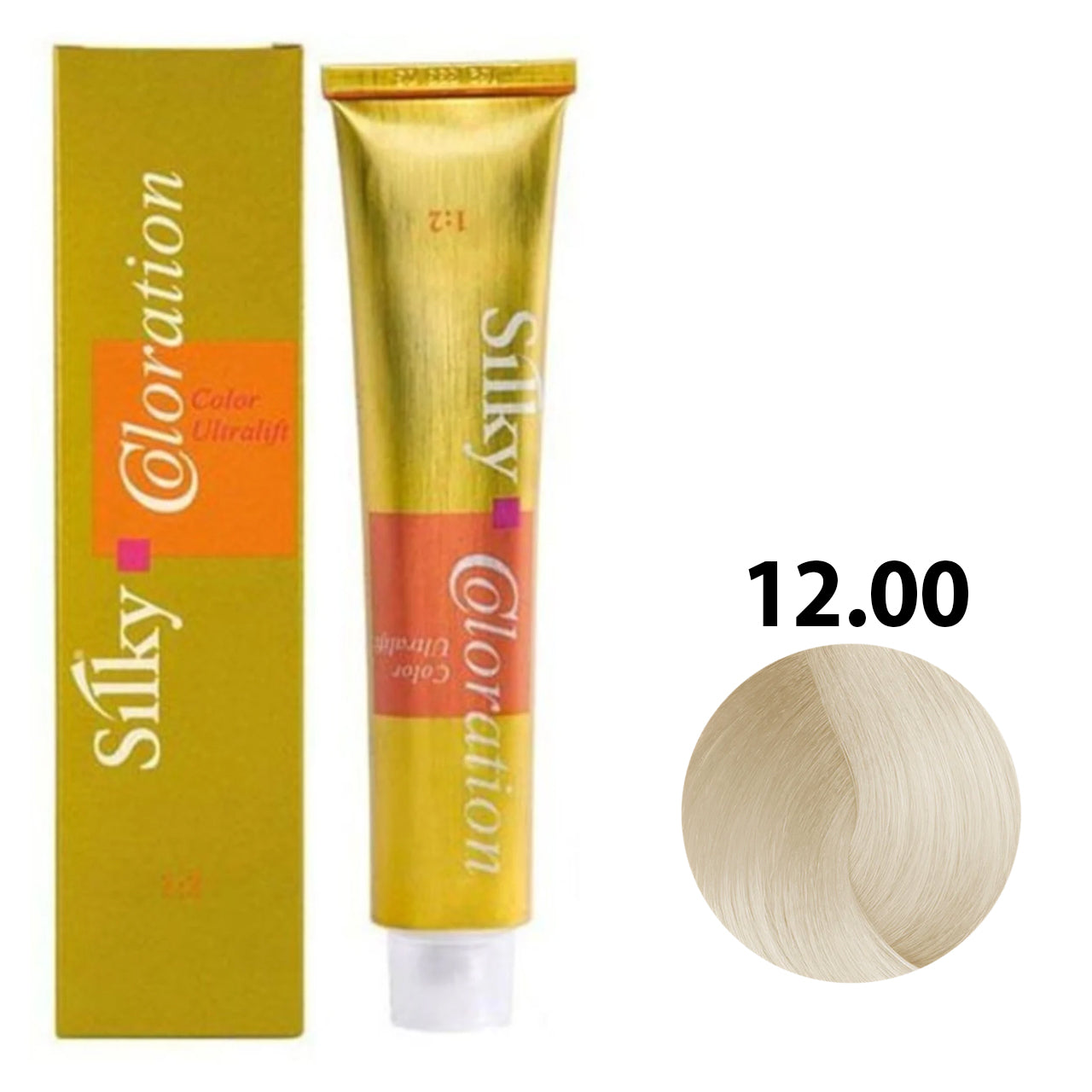 SILKY COLOUR 12.00 - EXTRA LIGHT BLONDE Hair Dye 100ml bottle front view