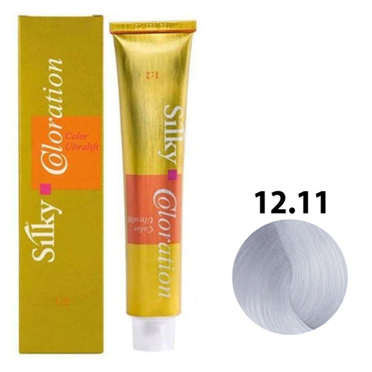SILKY COLOUR 12.11 - INTENSE ASH ULTRA LIFT Hair Dye 100ml bottle front view