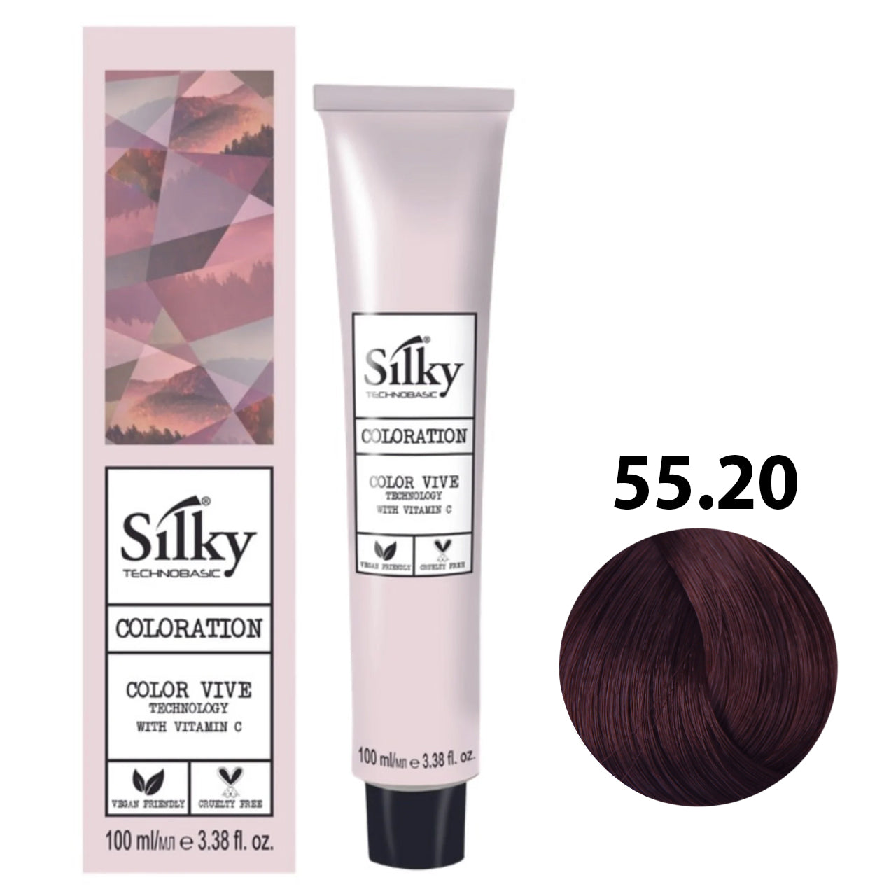 SILKY COLOUR 55.20 - LIGHT INTENSE VIOLET BROWN 100ML bottle front view