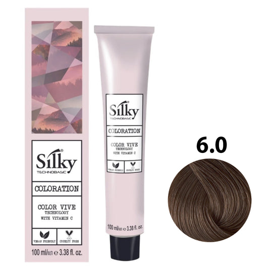 SILKY COLOUR 6.0 - DARK INTENSE BLONDE 100ML bottle front view