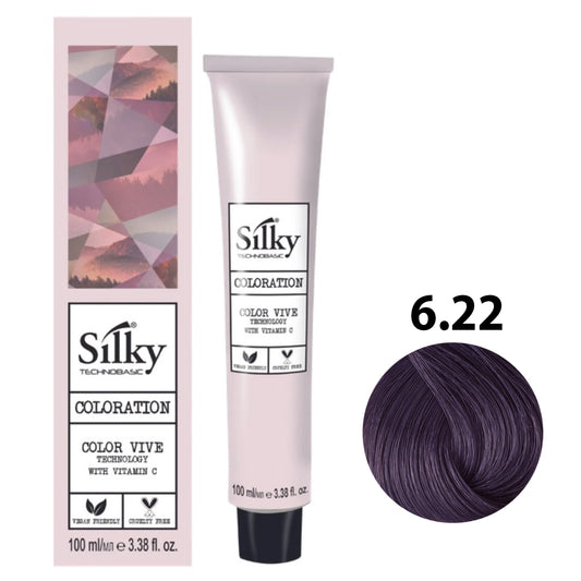 SILKY COLOUR 6.22 - DARK BRIGHT VIOLET BLONDE 100ML bottle front view