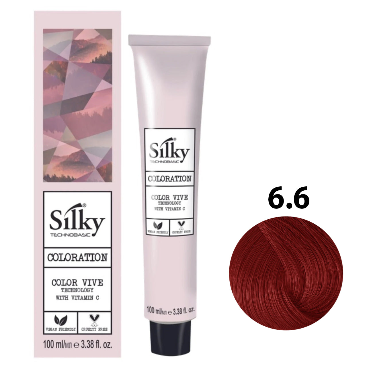 Applying SILKY COLOUR 6.6 - DARK RED BLONDE to dry hair