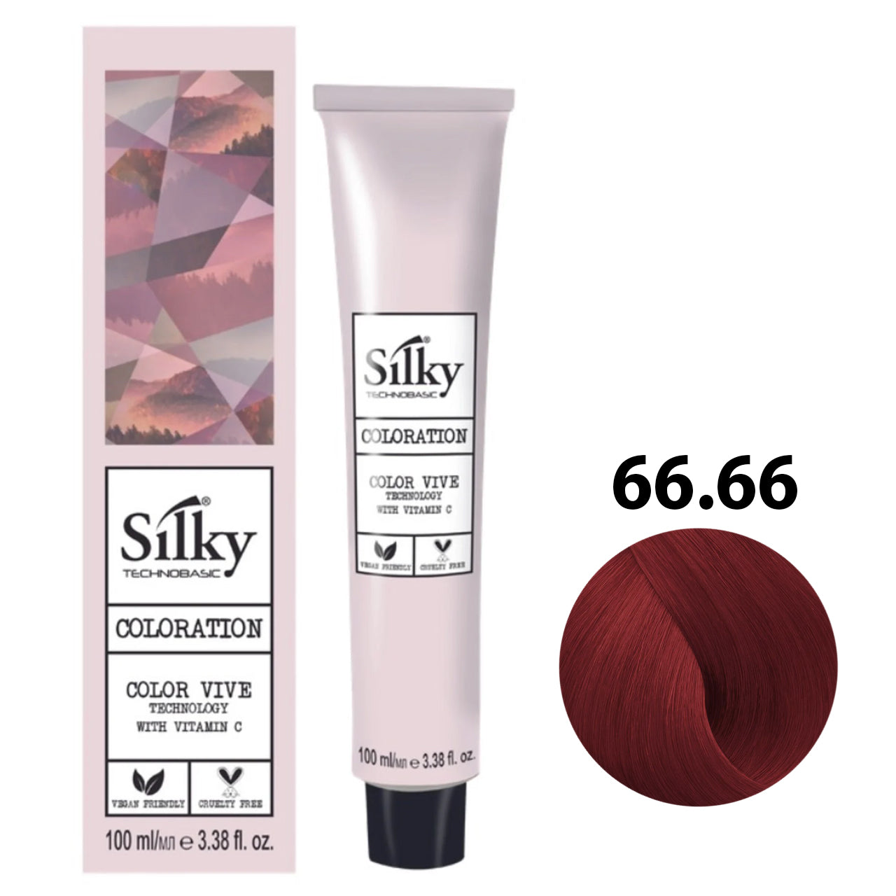 SILKY COLOUR 66.66 - DARK INTENSE RED BLONDE 100ML bottle front view