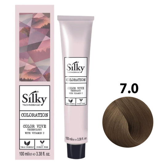 SILKY COLOUR 7.0 - INTENSE BLONDE 100ML bottle front view