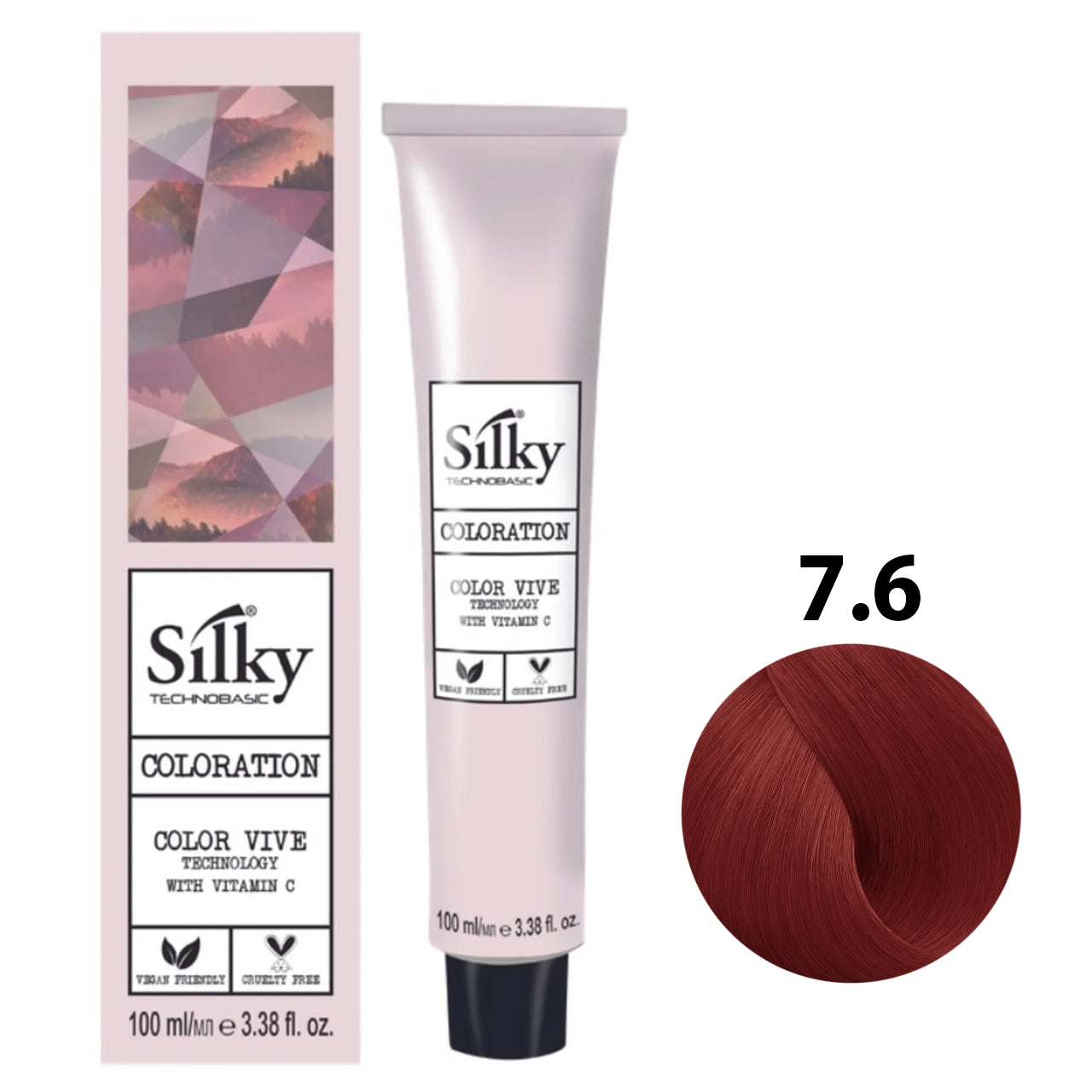 SILKY COLOUR 7.6 - RED BLONDE 100ML bottle front view