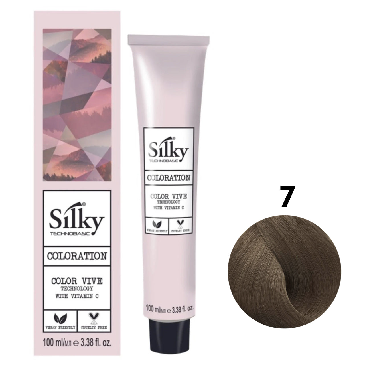 SILKY COLOUR 7 - BLONDE 100ML bottle front view
